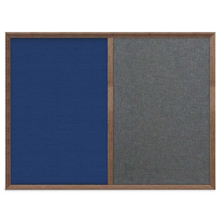 United Visual Products Enclosed Corkboard, 1 Door, 72"x36", 4" Fra, UV3425-SATIN-MEDGRY UV3425-SATIN-MEDGRY